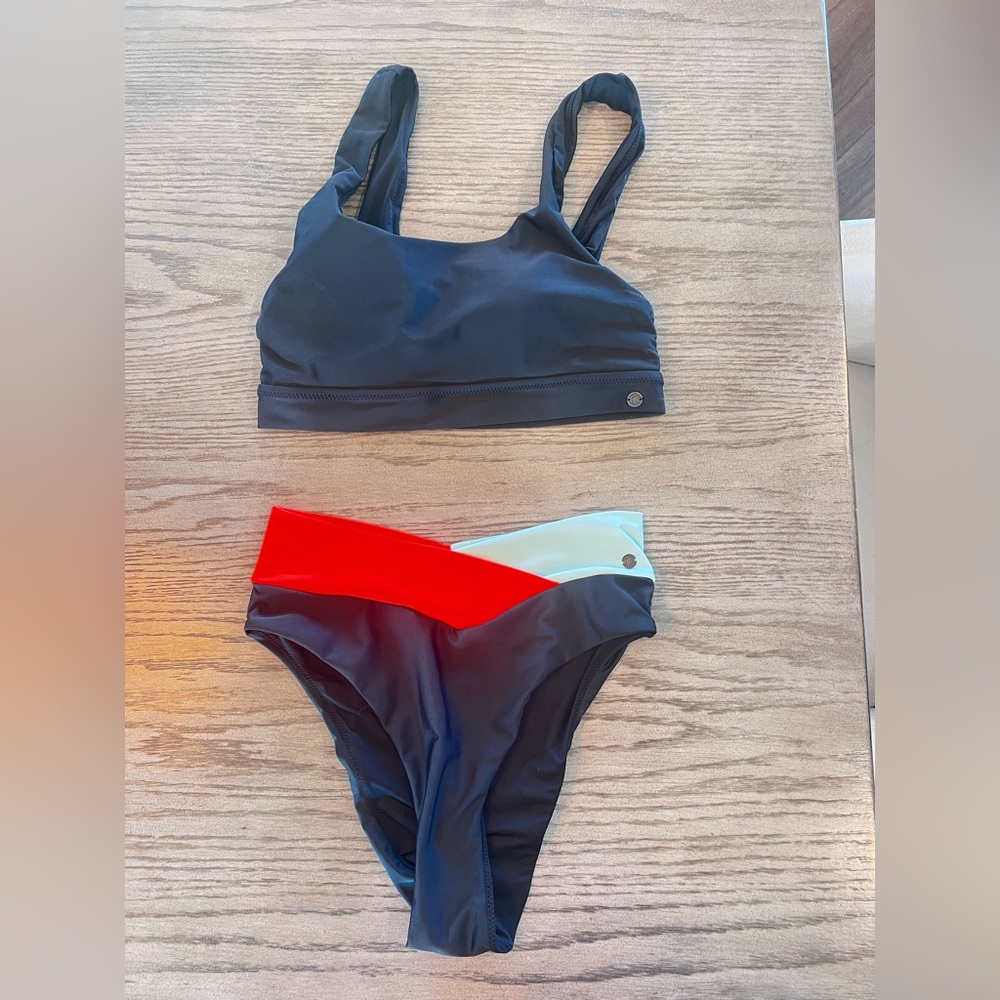 ZYIA Black and Red Bikini Set